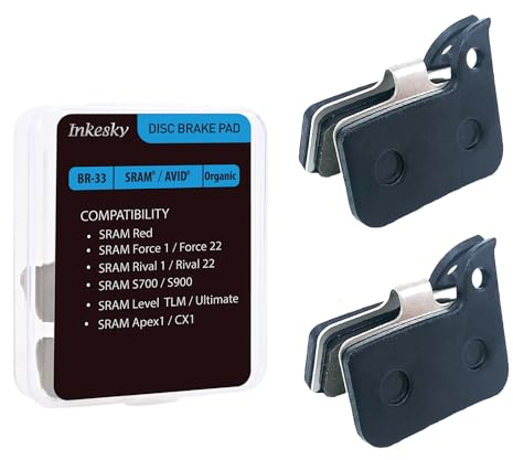 Inkesky Bremsbeläge kompatibel mit AVID SRAM Level TLM/Ultimate, Force 22/1, Red eTap HRD, Rival 1 / Rival 22, S700 B1, S900 HRD - BR33