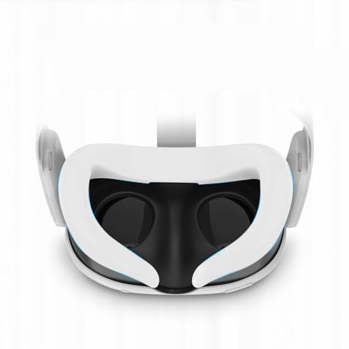 BeisDirect Silikon-Gesichtsabdeckung für Meta Quest 3 VR-Headset - Anti-Lichtleckage, Schweißfest, Wasserdicht - Ersatz-Zubehör (Weiß)