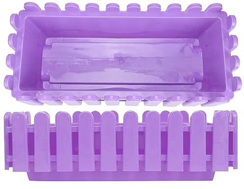 YARNOW 2er-Box Rechteckiger Blumenkasten Mit Fenster Selbstbewässernder Pflanzkasten Blumentopf Für Gartenblumen Haushalt Großer Blumentopf Violett Plastik Pflanze Fenstergitter