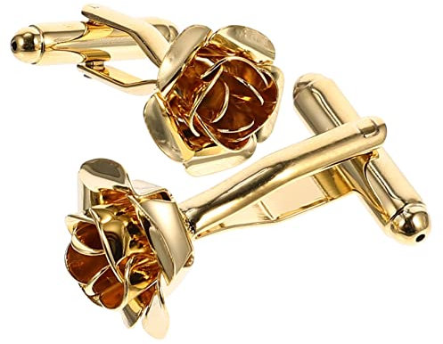 1 Paar Rose Hülse Nägel dekorative Kleidung Schnallen Zubehör für Frauen Gold Manschettenknöpfe Hemd Manschette Knöpfe Rose Manschettenknöpfe Rose Geschenk Schmuck Kupfer Miss,