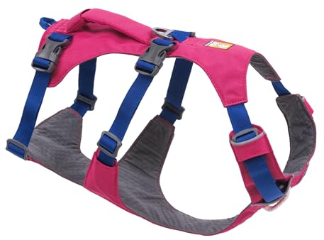 Ruffwear Flagline Hundegeschirr mit Griff, Lleichtes, Verstellbares Gehgeschirr, 3 Leinenbefestigungspunkte, verstärktes Gurtband und starker V-Ring aus Metall Alpenglow Pink Medium