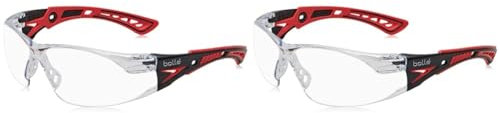 Bolle RUSH+CLEAR Clear Lens Safety Glasses (Pack of 2)