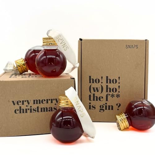 SNAPS Weihnachtskugeln | mit Zirbenschnaps befüllte Christbaumkugeln [4X 50ml]