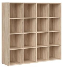 BLACK RED WHITE® Standregal Nepo Plus | Bücherregal mit viel Stauraum in Modern Style | 38,5 x 151 x 146,5 cm | Highboard Mehrzweckschrank für Arbeitszimmer, Schlafzimmer | Eiche