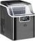 HOMCOM Macchina Ghiaccio 20kg in 24 Ore, 24 Cubetti in 14-18 Minuti con Dimensione Regolabile, Serbatoio 3.2L e Sistema Autopulente, Nero