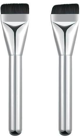Pinceau de Maquillage Contour Plat – Idéal pour Fond de Teint, Crèmes et Correcteurs, Poils Synthétiques de Haute Qualité, Manche en Poignée Ergonomique
