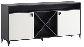 LOOKS by Wolfgang Joop Sideboard Classic, schwarz matt/cremebeige, 179,2 x 39 x 85,8 cm