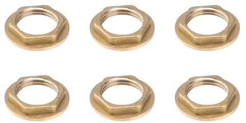 0XBIT Controdado Flangiato in Ottone, 6 Pezzi 1/2 Pollice BSP Dado con Flangia, Flangia Posteriore In Ottone Rubinetto, per Rubinetti Lavabo Bagno Raccordi Idraulici