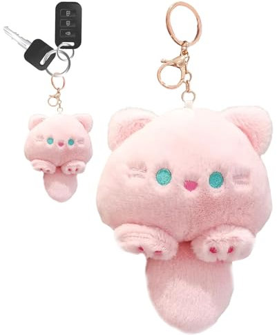 Porte-clés chat, porte-clés mignon en peluche, Pendentif porte-clés en peluche mignon, Accessoires de sac à dos, pendentif chat en peluche, chat moelleux pour clés de voiture, support organisateur