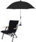 Sombrilla de Playa con Abrazadera Universal, Silla Ajustable de 360°, Paraguas Portátil con Clip para Silla de Ruedas, Silla de Playa, Sillas de Patio, Cochecito(negro)