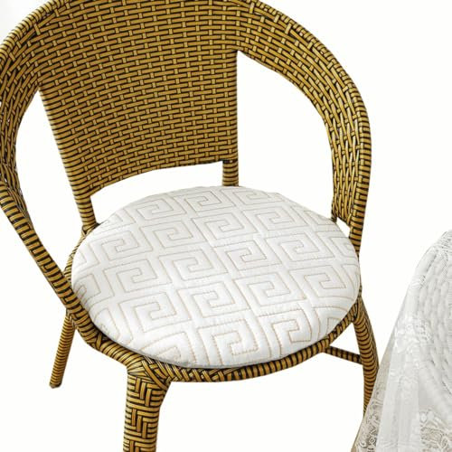 SDNAM Stuhlkissen, Sitzkissen Größe rund Durchmesser: 35/40/45/50cm, für Indoor und Outdoor aus Cotton Dicke Polsterung Stuhlauflage(Z4,45cm (17.7in))