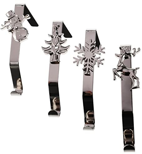 BCOATH 4 Stücke Weihnachten Dekoration Haken Mantel Strumpf Für Kaminsims