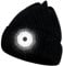 JYiuog Mütze mit Licht, Strickhut mit Led Mütze, Männer, USB-Aufladung, 4 Beleuchtungsmodi, originelles kreative Geschenke - Schwarz