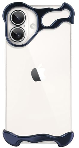 aidvaia Rahmenlose Handyhülle, kompatibel mit iPhone 16 Plus, minimalistisch, stoßdämpfend, Aluminiumschalen in Luftfahrtqualität (Aluminium-Blau)