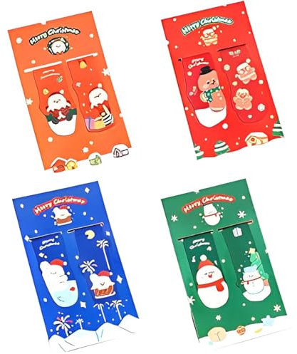 XPEX 4 Stück Magnetische Lesezeichen Für Kinder Weihnachts Magnet Lesezeichen Kleine Geschenke Für Jungen Und Mädchen Leseliebhaber Schule Hochwertige Souvenirs