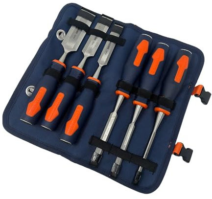 Tomahawk 6pc Chisel Set in a Tool Roll - 6mm, 10mm, 13mm, 19mm, 25mm and 32mm