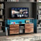 FOERPL Meuble TV LED, 108 cm Table TV,Meuble Tele avec LED Tiroir en Tissu,Table de Télévision Salon avec Rangement,Banc TV Meuble Bas Rangement pour Salon, Chambre (C 4tiroirs, 108cm)