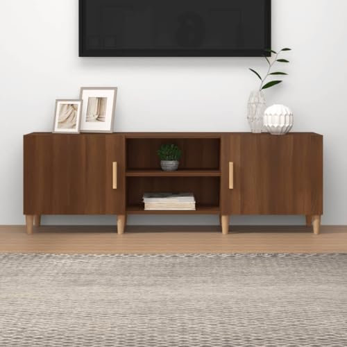 Mueble de TV para exteriores, roble marrón, 150 x 30 x 50 cm, muebles de patio con acabado resistente a la intemperie