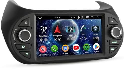 Android 14 8-Core 4GB+64GB Autoradio GPS Navigatore per Fiat Fiorino/Qubo Citroen Nemo Peugeot Bipper Supporta Bluetooth 5.0 Wireless CarPlay Android Auto WiFi 4G DSP RDS Canbus 7 pollici Touchscreen
