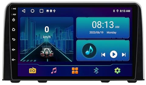 Radio auto schermo autoradio Android 14 per Honda CRV 2016-2018 - Schermo touch da 9, Bluetooth, Carplay+Android Auto, Telecamera, Comandi al volante DAB RDS(P4 4G+ 8Core 4G+64)