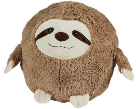 Warmies Brown Sloth Supersized Soft Plush Toy Cushion, Cuddly Animals for Kids & Adults, Ultra Soft Faux Fur
