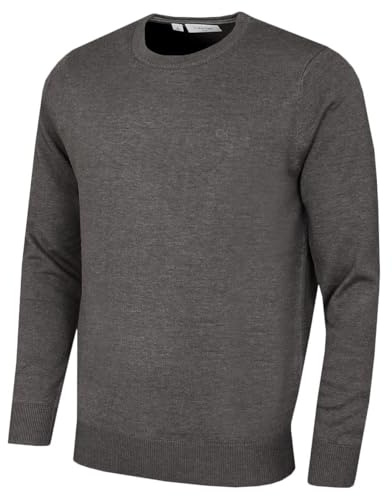 Calvin Klein Mens Crew Neck Cotton Sweater - Slate Marl - L