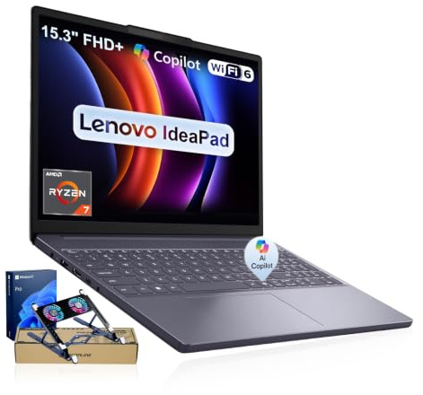 Lenovo IdeaPad 5 Ordinateur portable à écran tactile 2 en 1 FHD+ 2 en 1, AMD Ryzen AI 7 350, 16 Go de RAM, 512 Go SSD, Wi-Fi 7, W11H, PC convertible léger et silencieux avec Copilot AI, bleu, ensemble