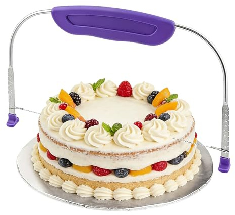 niusility Professional Cake Cutter Leveller, Adjustable Cake Leveller Cutter, Stainless Steel Wire Cakes Slicer Cutters Divider, for Leveling Slicing Cooking Kitchen Baking Tools for Birthday Layers