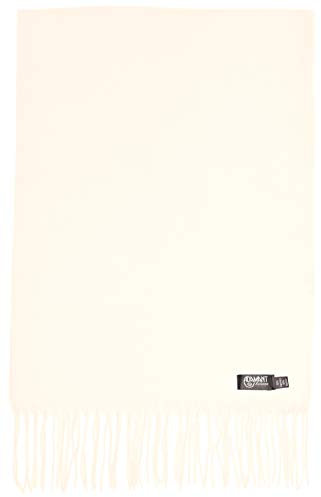 ADAMANT 100% Reines Kaschmir, Herren/Damen-Unisex- Schal - superweich - 180cm lang - STANDARDMAß - EINFARBIG oder KARIERT -feines Flaumhaar - wollweiß- Offwhite- Kein Reinweiß