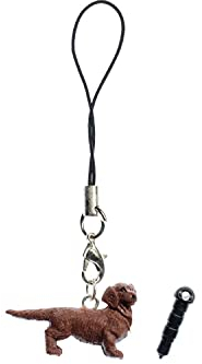 Miniblings Dackel Hund braun Handyanhänger Anhänger Haustier Tier Hündchen- Handmade Modeschmuck I Anhänger Handyschmuck Schlüsselanhänger