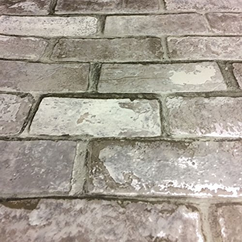 DEBONA Brick Effect Wallpaper Slate 3D Weathered Stone Realistic Paste The Paper