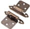INCREWAY 1 Pairs Overlay Cabinet Hinge with Screws, Self-Closing Decorative,Face Mount, for Variable Overlay Kitchen Cabinet Doors(Antique Bronze)