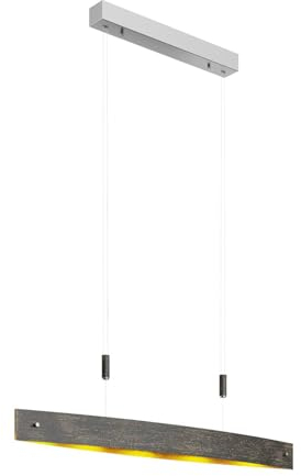 Lucande LED Esstisch Pendelleuchte dimmbar höhenverstellbar, Hängelampe Metall schwarz gold Hängeleuchte Esszimmerlampe Wohnzimmerlampe