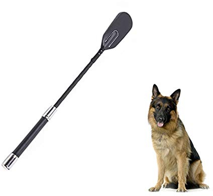 MoonyLi Trainingspeitsche für Hunde, schwarz,Hundetraining-Werkzeug 45cm