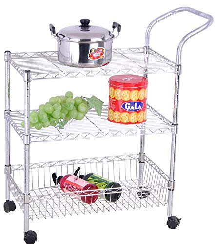 Mlsh rack Küchenregal 3-Fach fahrbares Handwagen-Lagerregal Kleinwaren-Lagerregal