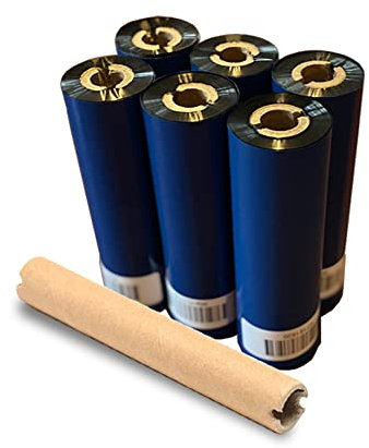 Wolfbarco Thermo-Transferband, 110 mm x 74 m, Schwarz, kompatibel mit Zebra-Druckern GC420t, GK420t, GX420t, GX430t, TLP2442, TLP2844, ZD220, ZD421t