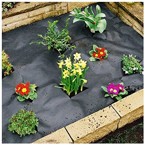 KHUY Gartenvlies Wasserdurchlässig Bodengewebe Unkrautfolie Permeabilität Gut Rasenkante Kunststoff Premium Wurzelvlies Unkrautvlies für Erdbeeren Pflanzen Miscanthus Mulch (Size : 1x1.5m)