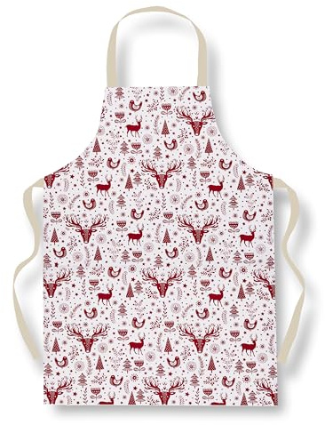 Cooksmart Weihnachtsschürze in Großbritannien | Schürzen für Damen und Herren | Weihnachts-Kochschürze für alle Arten von Küchen | Schürze für Damen und Herren – A Nordic Christmas (PVC), weiß, One