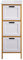 Rebecca Mobili Schmaler Nachttisch, Badezimmer-Schubladenschrank, Weiß-Braun, 3 Schubladen, Modern, MDF-Bambus - Maße HxLxB: 86 x 32 x 30 cm - Art. RE6713