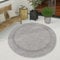 Paco Home Outdoor Teppich wetterfest & pflegeleicht Flachgewebe in Sisal-Optik mit Bordüre UV-beständig Modern für Balkon, Terrasse, Garten, Wohnzimmer, Grösse:120 cm Rund, Farbe:Grau 2
