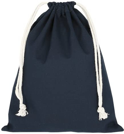 TEXXILLA Zuziehbeutel - Baumwolle | OEKO-TEX 100 zertifiziert | 25x30cm | Jutebeutel | Einkaufstasche | unbedruckt, Farbe:dunkelblau