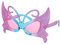 Alsino Sonnenbrille Herzbrille Fun-Brille Party Brille Photo-Booth Hippie, Einheitsgröße für Damen und Herren – (F-003) Schmetterling lila