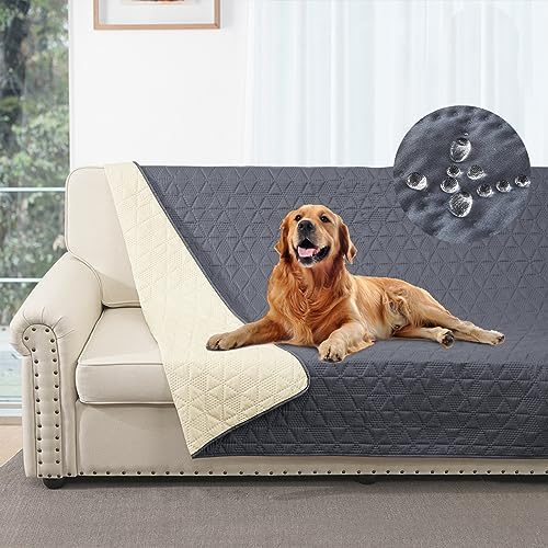 Taiyang 100% wasserdichte Sofabezug für Hund, Hundebettdecke, Hundebettabdeckungsschutz, Couchmöbelschutz für Kinder, Hund, Katze (Grau, 173-208cm)
