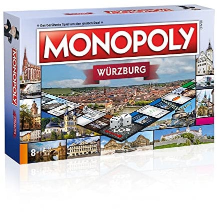 Monopoly Würzburg – Die offizielle Städte-Edition | Gesellschaftsspiel für 2–6 Spieler ab 8 Jahren | Mit bekannten Orten wie Domstraße & Festung Marienberg Würzburg