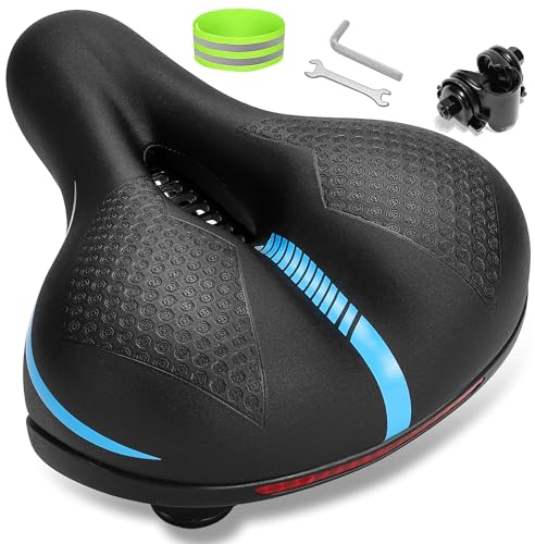 CDYWD Fahrradsattel Herren & Damen, Bequem, Breit, Ergonomisch Weich Gepolsterter Memory Schaum Fahrrad Sattel, Universal Ersatz Fahrradsitz für Cityrad, Rennrad, MTB, Mountainbike, Ebike, Heimtrainer