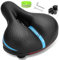 CDYWD Larga Sella Bici Comoda Uomo Donna, Sellino Bici Morbido Memory Foam 2.0, Antiprostata, Traspirante, Con Sospensione, Ergonomica Sedile Bici Per Biciclette Da Mtb, City Bike, Ebike, Cyclette