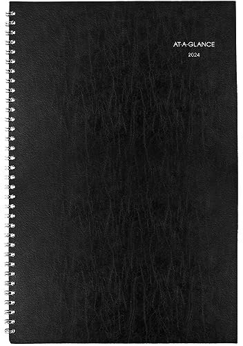 AT-A-GLANCE Monatsplaner 2024, 20,3 x 30,5 cm, groß, DayMinder, Schwarz (SK20024)
