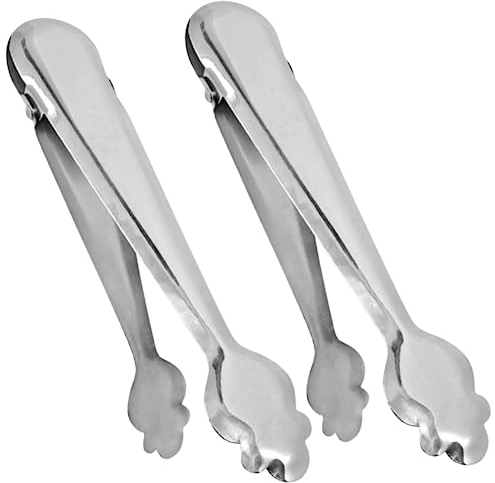 2 Pinzas Para Hielo De Acero Inoxidable, Para Cocina, Bar, Restaurante, Hosteleria Y Uso Profesional, Utensilios De Cocina Candy Para Cubitera, Pinza Inox Para Molde Cubitos Cubiteras Hielo 18,5cm 2UD