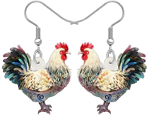 NEWEI Cute Hühner Ohrringe Charms Acryl Huhn Geschenke Bauernhof Tiere Schmuck für Damen (Huhn B)