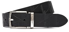 Lacoste Herren Gürtel RC4081, Männer Ledergürtel,Accessoire,30 mm breit,Dorn- und Koppelschließe mit Branding-Gravur,SCHWARZ (000),110